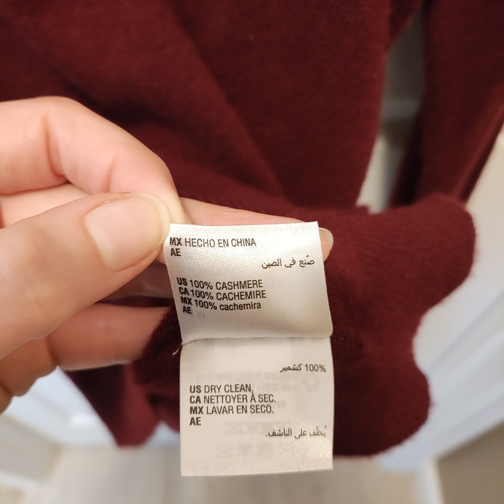 Women's Charter Club 100% Cashmere Sweater Burgundy - Picture 5 of 5